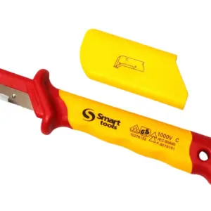 CUCHILLO PARA ELECTRICISTA RECTO CON TOPE DE PROFUNDIDAD , LARGO 185MM , VDE 1000V(10276155)