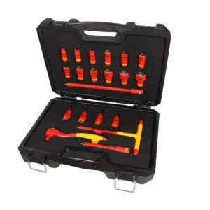 JUEGO DE DADOS DE []3/8" DE 20 PIEZAS DE 8-22MM EN CAJA PLASTICA VDE 1000V(100005)