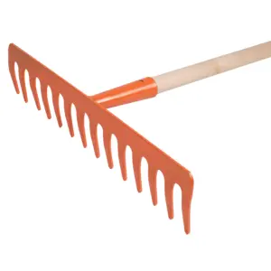 RASTRILLO JARDINERO 14 DIENTES, MANGO DE MADERA GROSOR 4MM