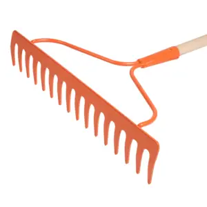 RASTRILLO TRABAJO PESADO 16 DIENTES, MANGO DE MADERA 4,5MM 1,5MX2,4CM