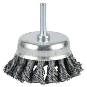 GRATA COPA CONICA ACERO TRENZADO 3" C/VASTAGO