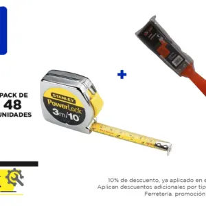 Pack 48 unidades, HUINCHA Stanley 3.0 MTS.X 1/2" (33-231S) + Brocha