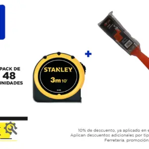 Pack 48 unidades, HUINCHA 3.0 MTS.X 1/2" GLOBAL PLUS (30-608) + Brocha