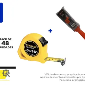 Pack 48 unidades, HUINCHA 5.0 MTS.X 3/4" GLOBAL (STHT30505-840) + Brocha