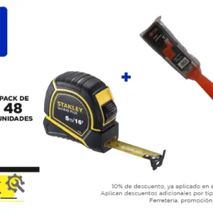 Pack 48 unidades, HUINCHA 5.0 MTS.X 3/4" GLOBAL PLUS (30-615) + Brocha