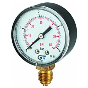 MANOMETRO 25 BAR/350 LB  S/INFERIOR (3820 025)