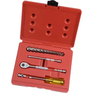 JGO. DADOS []1/4" 4-14 MM. 17 PZAS (J47204)