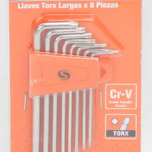 JUEGO LLAVES TORX DE 8 PZS.  T9 A T25