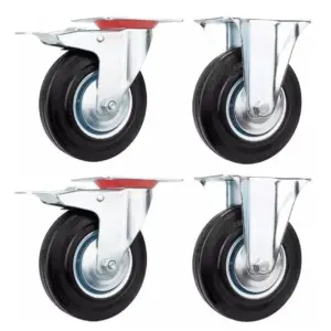 RUEDA CON BUJE FIJA DE  4"X1.1/4"X1/2 (*)