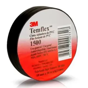 CINTA AISLADORA 1500 TEMFLEX 18MMx10MT NEGRO