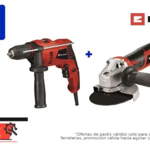 KIT TALADRO PERCUTOR 500W + ESMERIL ANGULAR 4.1/2"