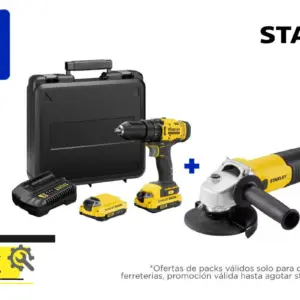 Pack Taladro Scd700c2k 20v Maletin + Esmeril Ang.sg6115 620w